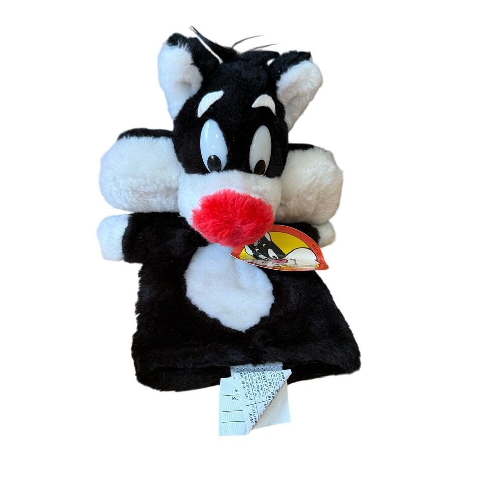 Vintage Deadstock 1994 Warner Bros Looney Tunes Sylvester cat plush puppet